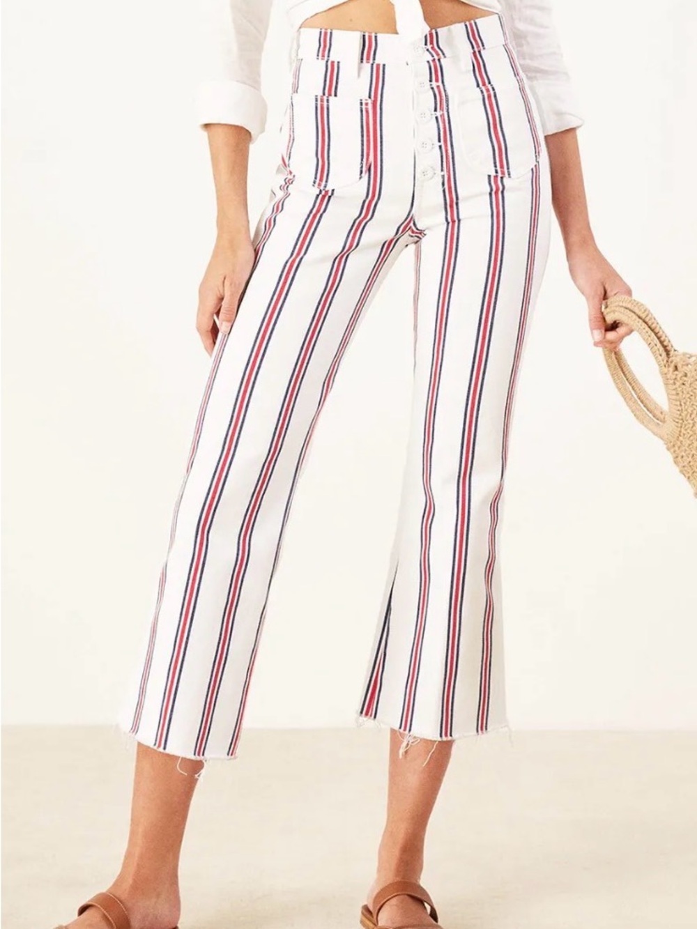 REFORMATION McGraw Wide-Leg Cropped Jeans
